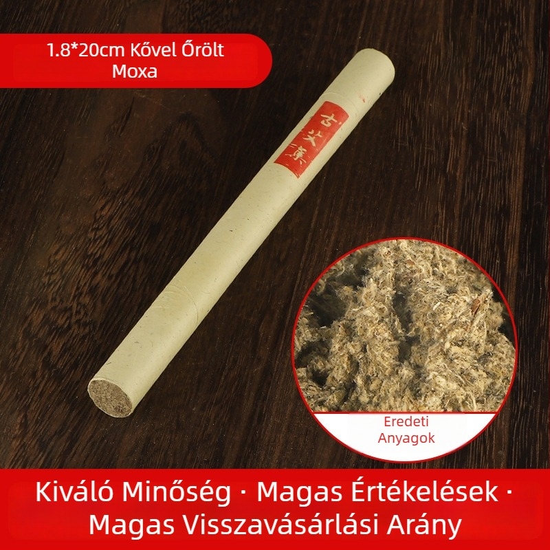 Kővel őrölt moxa rudak, vastagok, otthoni moxibustió készlet, kézzel készített