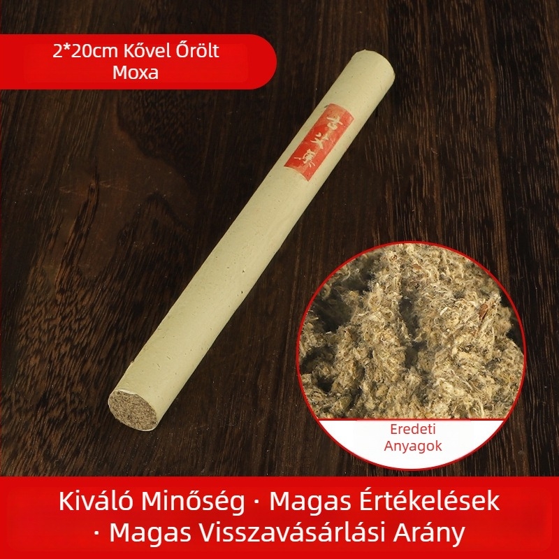 Kővel őrölt moxa rudak, vastagok, otthoni moxibustió készlet, kézzel készített