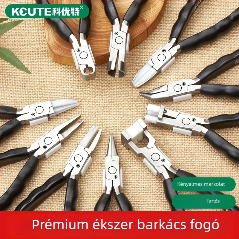 Ékszerfogó nylonos sík szájakkal, hegyes vég, csúszásmentes, többfunkciós DIY rögzítő eszköz