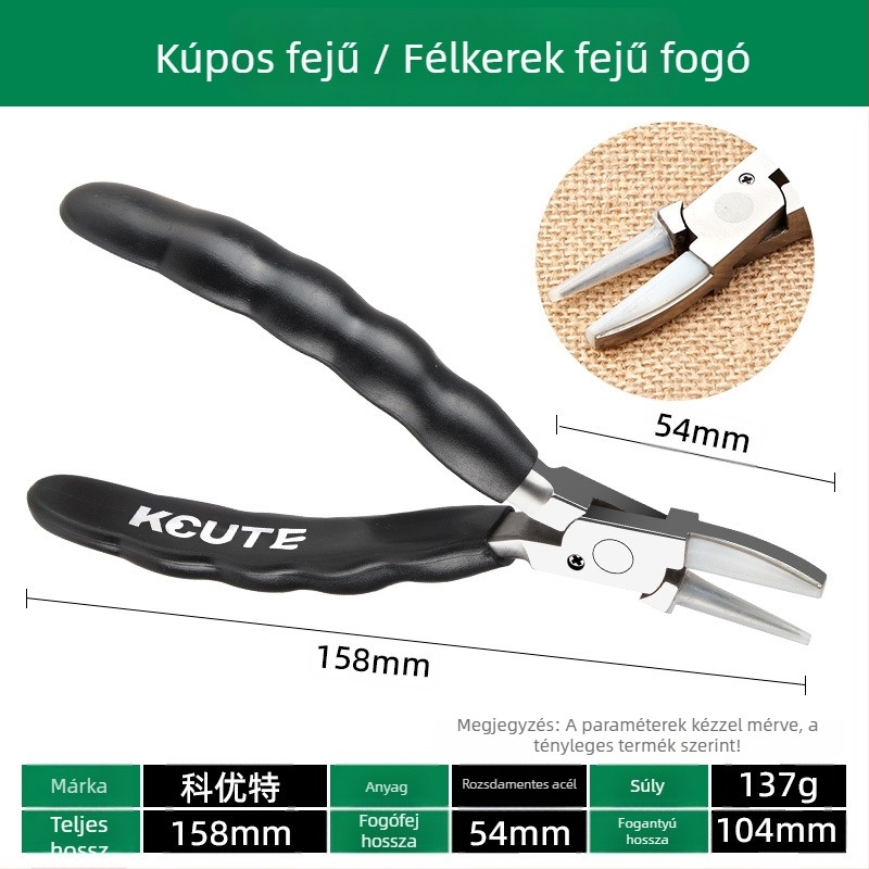 Ékszerfogó nylonos sík szájakkal, hegyes vég, csúszásmentes, többfunkciós DIY rögzítő eszköz