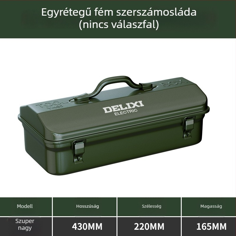 Delixi többfunkciós fémdoboz szerszámok tárolására otthonra és garázsba, ipari minőségű tároló, vastagított acélból készült doboz autójavításhoz
