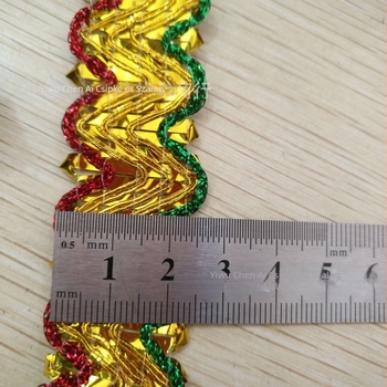 2,5 cm hullámszegély csipke, 13 m arany- és ezüst színű sodrott fonalból készült, ruházathoz és DIY projektekhez