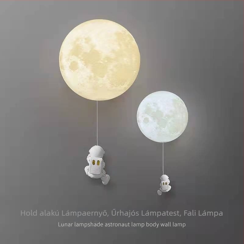 Holdas falikar gyerekszobába, modern minimalist stílus, űrhajós, észak-európai rajzfilmszerű fiú dizájn