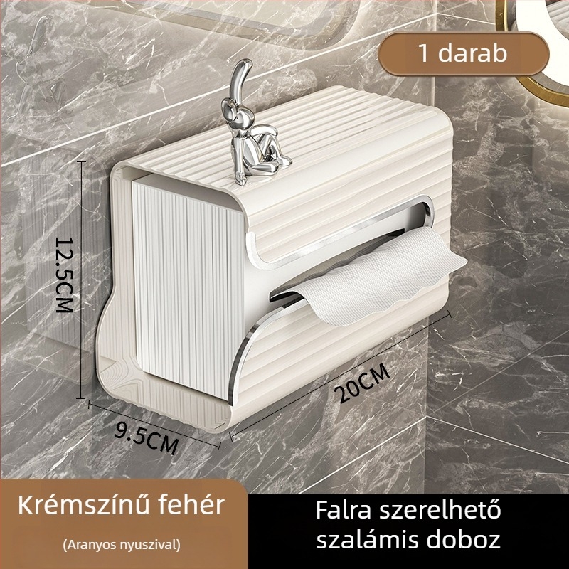 CCKO Falra szerelhető fürdőszobai zsebkendőtartó, vízálló, fúrás nélküli, levehető tároló