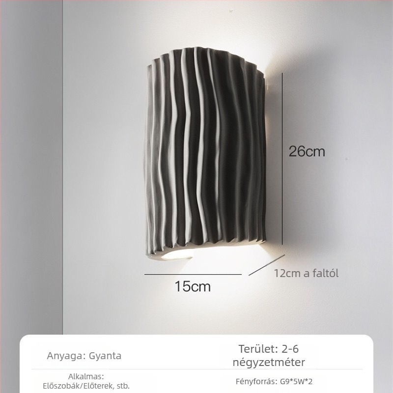 Nórdikus modern minimalist műgyanta falikar hálószoba, folyosó és nappali számára – wabi-sabi stílus