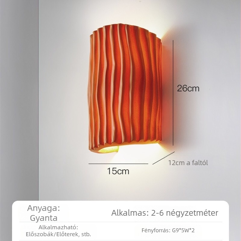 Nórdikus modern minimalist műgyanta falikar hálószoba, folyosó és nappali számára – wabi-sabi stílus