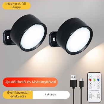 Mágneses falikar hálószobához és lépcsőhöz – LED éjszakai világítás, vezeték nélküli feltöltés, 2000mAh akkumulátor