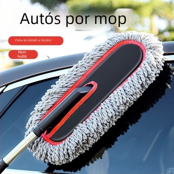 Autómosó kefe, amely nem karcolja meg a fényezést, wax-biztos, nyújtható tisztító mop mikroszálas kendővel