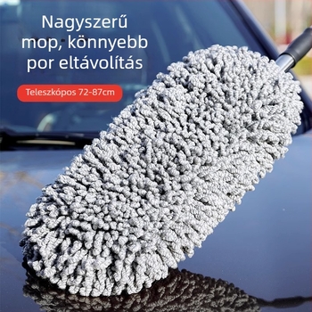Autómosó kefe, amely nem karcolja meg a fényezést, wax-biztos, nyújtható tisztító mop mikroszálas kendővel