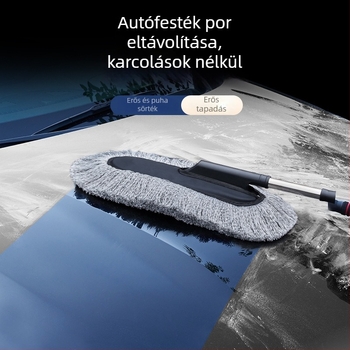 Autó tisztító készlet: portalanító ecset, viasz felhordó, mosó mop