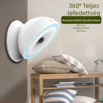 LED éjszakai lámpa hálószobába és folyosóra, USB-töltésű falikar mozgásérzékelővel