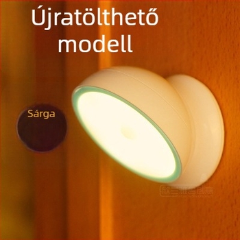 LED éjszakai lámpa hálószobába és folyosóra, USB-töltésű falikar mozgásérzékelővel