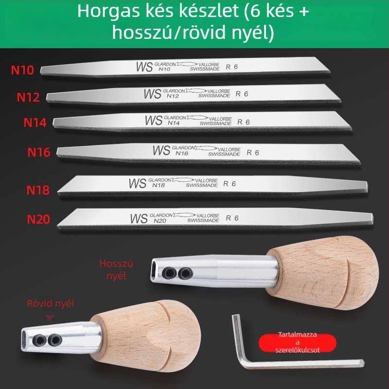 Kézzel készített ékszerész eszköz arany- és ezüstékszerekhez: huzalhúzó kés, fogantyúval a huzalmunkához és gravírozáshoz