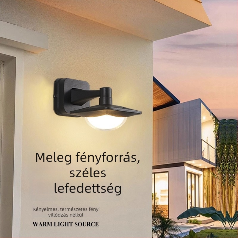 LED kültéri vízálló falikar belső és külső használatra – alumínium ház, IP65, 170×150×230 mm, falra szerelhető, luxus kinézet