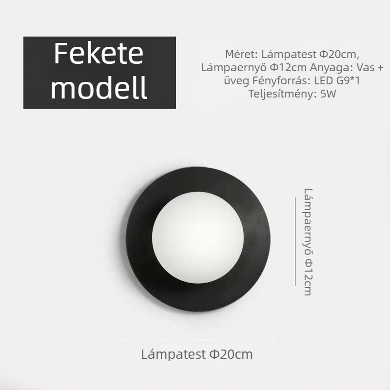 Minimalista üveggömb falikar, nordic stílusú, nappaliára és hálószobára, folyosó világítás