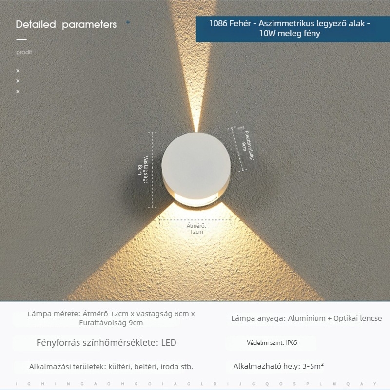 Kültéri vízálló falikar – modern, minimalist LED bejárati fény a folyosóhoz és az erkélyhez