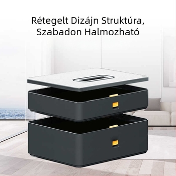 Kétrekeszes, hordozható műanyag szerszámtartó doboz ipari minőségben, otthoni és autós használatra, elektromos karbantartáshoz