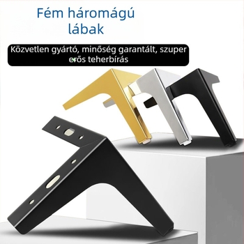 Háromágú fém lábak kanapéhoz, TV-szekrényhez, fürdőszobai szekrényekhez és cipősszekrényekhez; vasból készült, modern minimalist design, elektroplating és porfestett felület