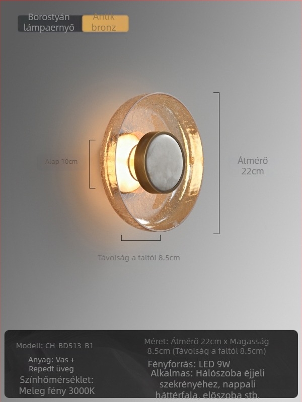 Modern minimalist LED-fali lámpa üvegbúrával, nappali, hálószoba, lépcsőház és mozi számára