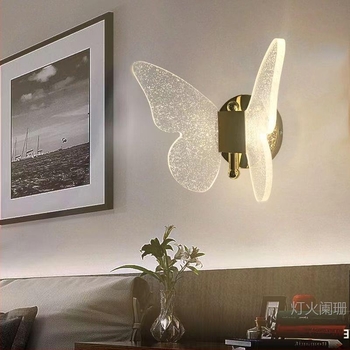 Pillangó alakú LED falikar, luxus, modern, minimalist stílusú, nordic dizájn, hálószobába és TV-falra