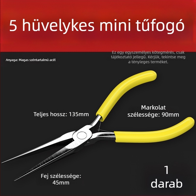 5 hüvelykes kézműves DIY mini fogó – többfunkciós drótfogó hegyes szájszéppel, gyöngyékszerekhez, kompakt otthoni használatra