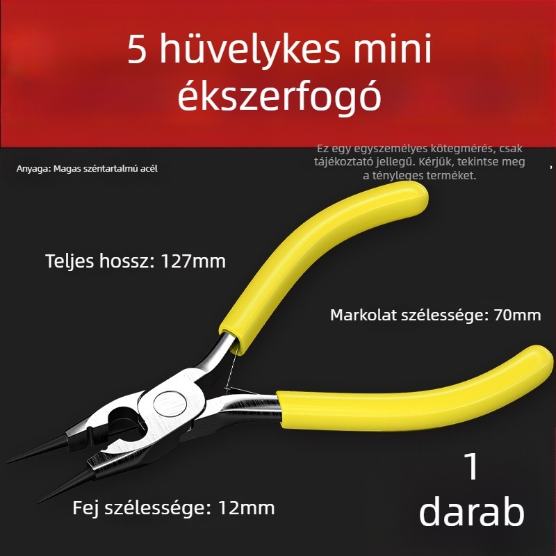 5 hüvelykes kézműves DIY mini fogó – többfunkciós drótfogó hegyes szájszéppel, gyöngyékszerekhez, kompakt otthoni használatra