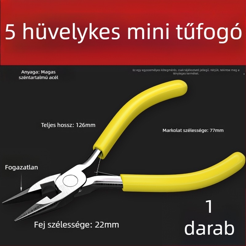 5 hüvelykes kézműves DIY mini fogó – többfunkciós drótfogó hegyes szájszéppel, gyöngyékszerekhez, kompakt otthoni használatra