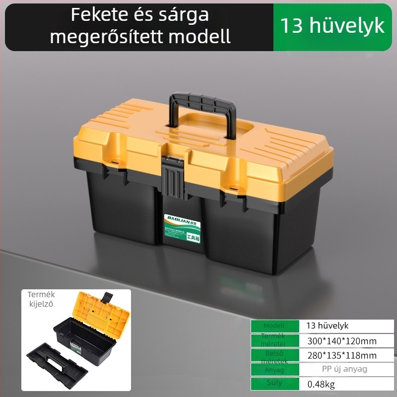 Nagy hordozható szerszámtartó villanyszerelőknek, ipari szintű ütésálló, többfunkciós