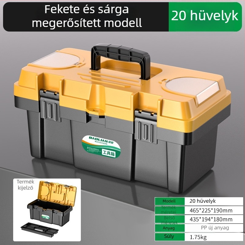 Nagy hordozható szerszámtartó villanyszerelőknek, ipari szintű ütésálló, többfunkciós