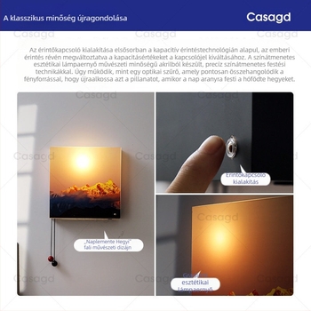 Casagd Sunset fali lámpa – magasságban állítható, vintage stílusú fali lámpa, előcsarnokba, nappaliba és hálószobába