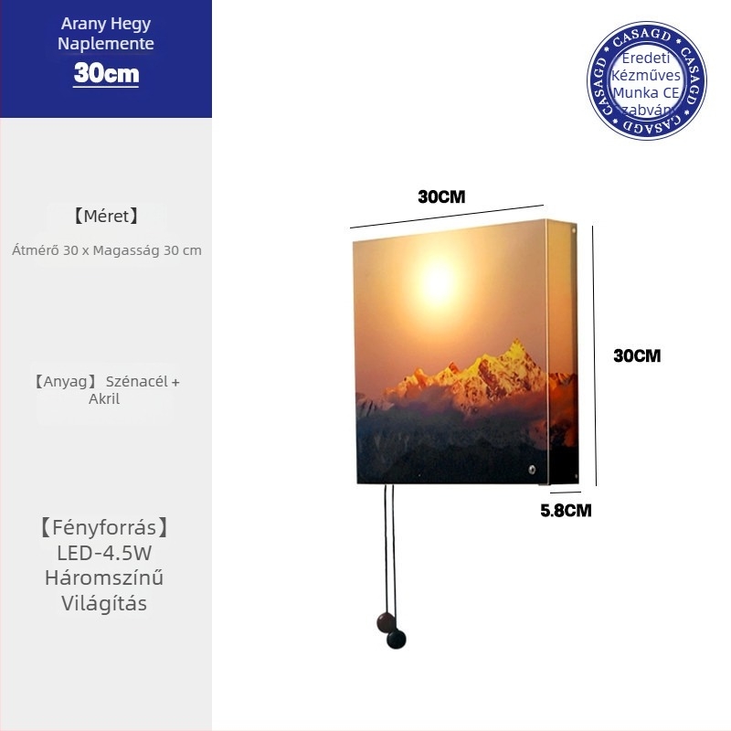 Casagd Sunset fali lámpa – magasságban állítható, vintage stílusú fali lámpa, előcsarnokba, nappaliba és hálószobába