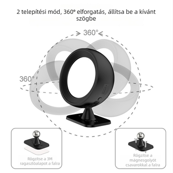 RGB mágneses falilámpa, újratölthető, távirányítóval és időzítővel, három színhőmérséklet, nappali és hálószoba éjjeli fény