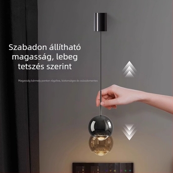 Állítható magasságú hálószobai fali lámpa – olasz minimalistikus luxus, érintésmentes gesztus-érzékelős okos világítás, lógó kábel dizájn