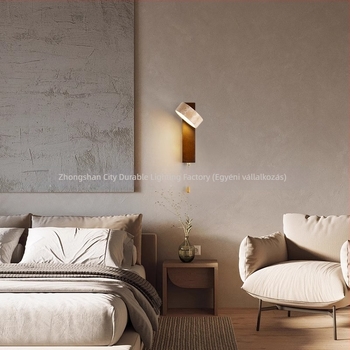 Vintage Wabi-Sabi stílusú hálószobai falikar, forgatható, ideális nappaliba, dolgozószobába vagy vendégházba, húzókapcsolóval, minimalistikus világítás.