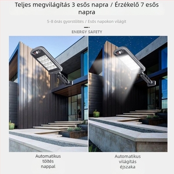 Szuper fényes kültéri vízálló COB napenergia-falikar kert- és udvarmegvilágításra, távirányítóval és mozgásérzékelővel, LED