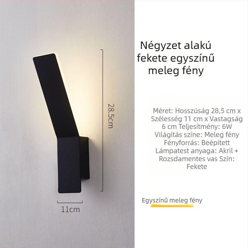 Kültéri vízálló LED falikar, letisztult modern dizájn, kreatív stílus