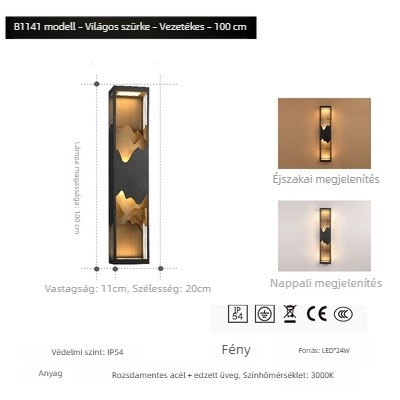 Új kínai stílusú villa falikar, kültéri udvari világítás, vízálló