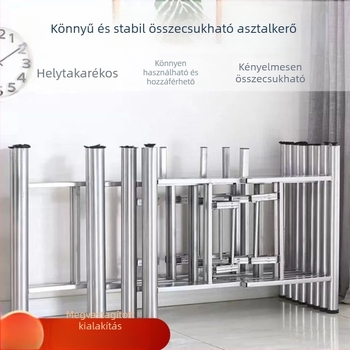Összecsukható kovácsoltvas asztalláb-tartó, nagy körasztal-keret, teleszkópos és megerősített lábkeret