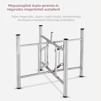 Összecsukható kovácsoltvas asztalláb-tartó, nagy körasztal-keret, teleszkópos és megerősített lábkeret