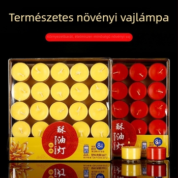 Füstmentes vajlámpa készlet, 50 darab, 8 órás égési idő, otthoni és templomi használatra, gumízházú lámpa, aromaterápiás gyertya