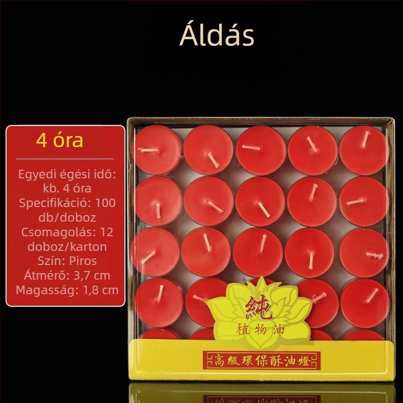 Füstmentes vajlámpa készlet, 50 darab, 8 órás égési idő, otthoni és templomi használatra, gumízházú lámpa, aromaterápiás gyertya