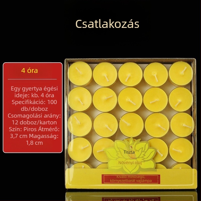 Füstmentes vajlámpa készlet, 50 darab, 8 órás égési idő, otthoni és templomi használatra, gumízházú lámpa, aromaterápiás gyertya