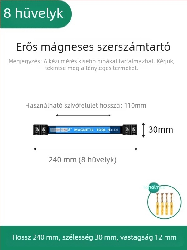 Erős mágneses szerszámtároló állvány – mágneses eszközrendező, kés tartó, hardver szervező