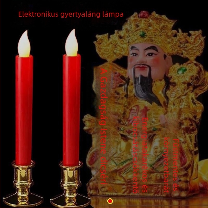 Piros LED elektromos gyertya hosszú élettartamú, biztonságos akkumulátoros fény esküvők és új otthon ünneplésére