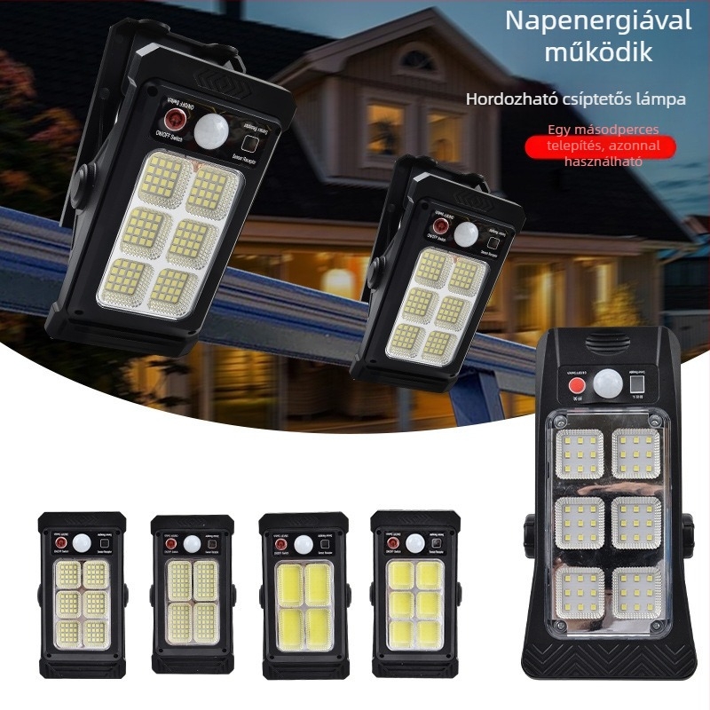 Napelemes kültéri falikar kerítéshez – vízálló IP55, mozgásérzékelő, ultranagy fényerejű 10W LED