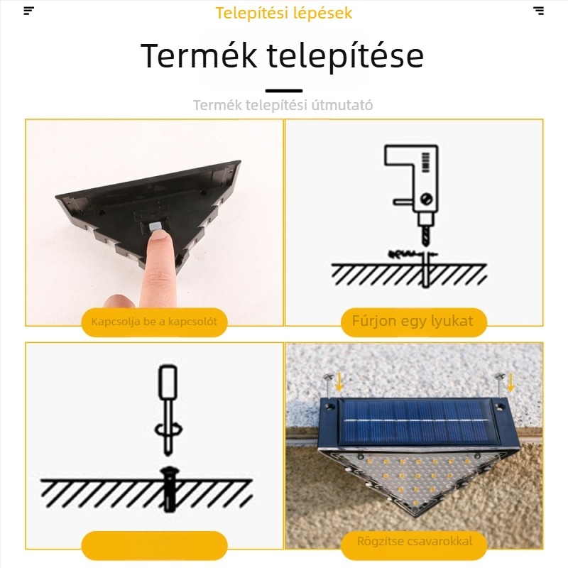 Napelemes kültéri lámpák udvarra, lépcsőfények és falikarok, kert- és balkondekoráció, kerítés- és korlátrendszer világítás