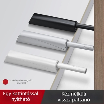 Szekrényajtó nyomásos mechanizmus, rugalmas kapcsoló, fogantyú nélküli, láthatatlan nyitó, masszív kivitel