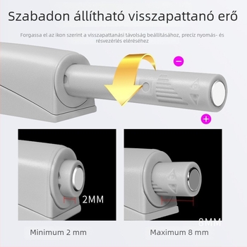 Szekrényajtó nyomásos mechanizmus, rugalmas kapcsoló, fogantyú nélküli, láthatatlan nyitó, masszív kivitel