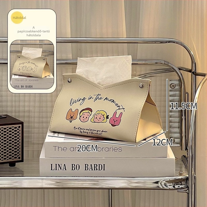 Bőr zsebkendő tartó – vízálló, modern minimalist dizájn nappali, étkező és fürdőszoba számára
