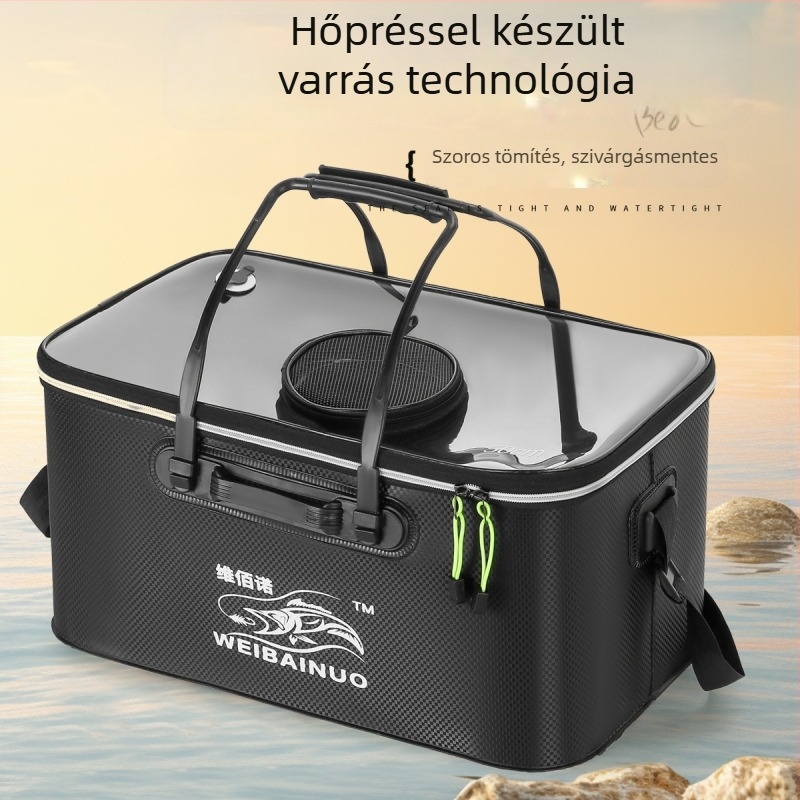 Hordozható élőhalas vödör horgászathoz, többfunkciós kültéri tárolóedény nagy kapacitással